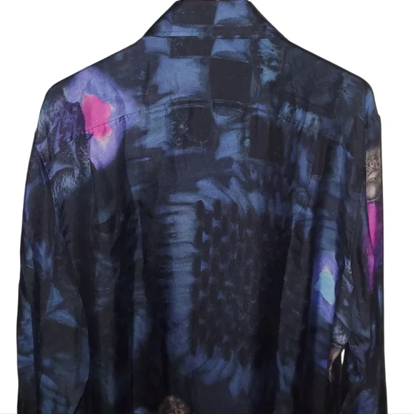 FW21 Louis Vuitton | SILK | Damier Salt | Acid / Bleach Wash | Button Up - Picture 4 of 16